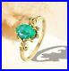 2.00 Ct Oval Cut Lab-Created Emerald Leaf Engagement Ring 14K Yellow Gold Plated