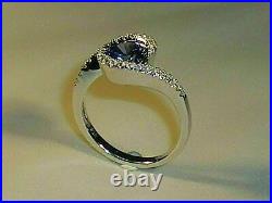 2.00 Ct Round Cut Blue Sapphire Engagement Solitaire Ring 14K White Gold Finish