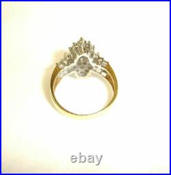 2.20 CT Marquise Cut Simulated Diamond Cluster Ring 925 Sterling Silver Plated
