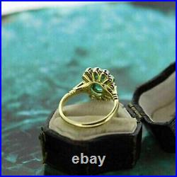 2.44Ct Emerald Cut Created Diamond & Engagement Ring Yellow Gold Plated Silver