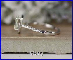 2.50Ct Cushion Cut VVS1 Diamond Charm Halo Bridal Set Ring 14K White Gold Finish