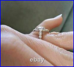 2.50Ct Round Cut Diamond Ruby Vintage Halo Engagement Ring 14K White Gold Finish