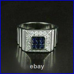 2.50Ct Round Cut Lab Created Sapphire Cluster Wedding Ring 14K White Gold Finish