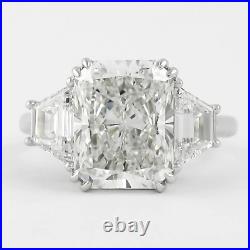 2.70 TCW Radiant Cut Moissanite 3-Stone Engagement Ring In Solid 14k White Gold