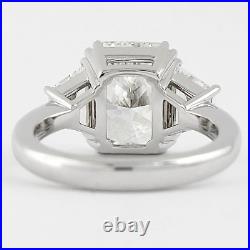 2.70 TCW Radiant Cut Moissanite 3-Stone Engagement Ring In Solid 14k White Gold