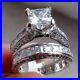2.90 TCW Princess Cut D FL Moissanite Bridal Set Wedding Ring in 14k White Gold