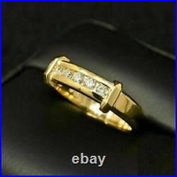 2 Ct Round Cut VVS1 Diamond Wedding Band Ring Solid 14k Yellow Gold Over