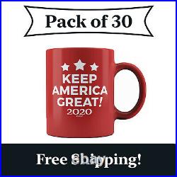30 Pack Keep America Great! 2020 Red Ceramic Coffee Mug MAGA Donald Trump Cup