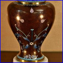 31 Chinese Cloisonne Vase Lamps-rare Goldstone Swirle Cloisonne'-porcelain