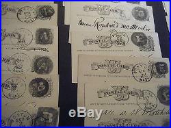 (38) UX5 Postal Cards all withDIFFERNT 1880-81 BOSTON MA NEGATIVE STATION Cancels