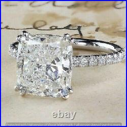 3Ct Cushion Simulated Diamond Solitaire Engagement Ring 925 Silver Gold Plated