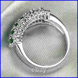 3Ct Oval Cut Green Emerald & Diamond Engagement Ring Band 14K White Gold Finish