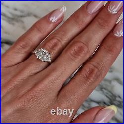 3.85Ctw Asscher & Trillion Moissanite Engagement Ring In 14K White Gold Plated