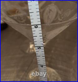 3 Tiffin Franciscan Glass Etched Dancing Girl withScarf Martini Clear Glass Rare