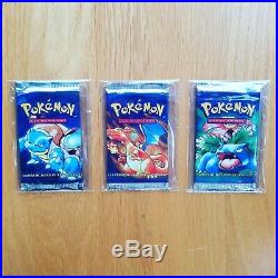 3 Unweighed SPANISH Pokemon Base Set Booster Packs All Artworks Security Tags