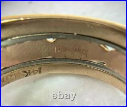 3 color Jabel wedding ring, 14K, 8.5mm wide, sz 9.75, rose pattern