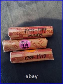 3 wheat cent rolls All 1919 And B4 150 Coins All Early Years All Mints 3 wheat cent rolls All 1919 And B4 150 Coins All Early Years All Mints
