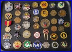 40 Coins Challenge Coin lot set Collection Military All Services US See ALL Pics