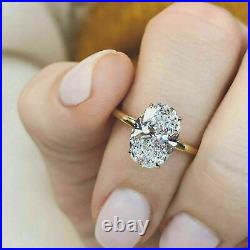 4.0Ct Oval Cut Diamond Women's Solitaire Engagement Ring 14K Yellow Gold Finish