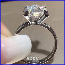 4 Ct Round Cut Moissanite Solitaire Engagement Ring Solid 14K Soilid White Gold
