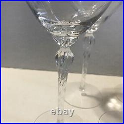 4 Lenox Monroe Water Goblets Crystal Glass Gold Trim 8 1/2 Marked