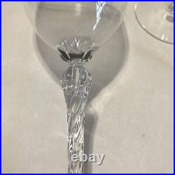 4 Lenox Monroe Water Goblets Crystal Glass Gold Trim 8 1/2 Marked