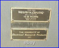 4 Western Electric Horns WE17A, WE17A, WE15B & WE15A All Excellent Condition