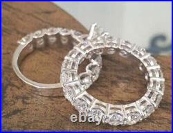 4ct Lab-Created Bridal Set Eternity Solitaire Ring Band White Gold Plated
