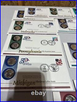 50 state quarter, 100 Coins All First Day Coin Covers