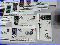 50 state quarter, 100 Coins All First Day Coin Covers