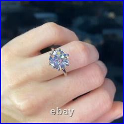 5.0 Ct Round Cut D FL Moissanite Engagement Ring In Solid 14K White Gold Plated