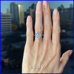 5.0 Ct Round Cut D FL Moissanite Engagement Ring In Solid 14K White Gold Plated