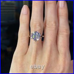 5.0 Ct Round Cut D FL Moissanite Engagement Ring In Solid 14K White Gold Plated