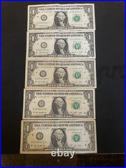 67 x $1 Bill Star Note Lot All Notes Are STAR Notes Various Years