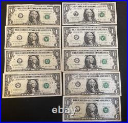 67 x $1 Bill Star Note Lot All Notes Are STAR Notes Various Years