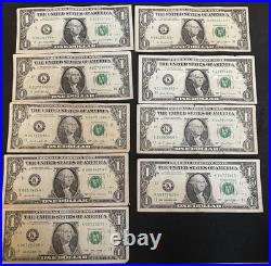 67 x $1 Bill Star Note Lot All Notes Are STAR Notes Various Years
