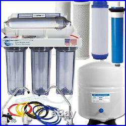 6 Stage Alkaline Reverse Osmosis 100 GPD, All Clear Housings. Choice of Faucets