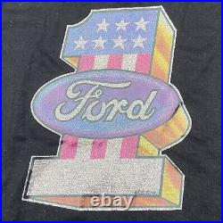 70's Roach Ford T Shirt Women's Large Black 1978 Glitter Hanes Single Stitch USA