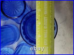 8 Cobalt Blue Tumblers Lot by Hazel Atlas Moderntone