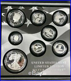 8-Coin Limited Edition 2018-S All Silver Proof Set+Pres Cs&COA