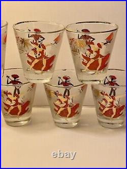 8 Vintage Libbey Caribbean Cruise Whiskey Glasses