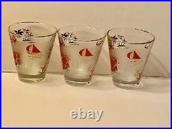 8 Vintage Libbey Caribbean Cruise Whiskey Glasses