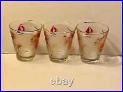 8 Vintage Libbey Caribbean Cruise Whiskey Glasses