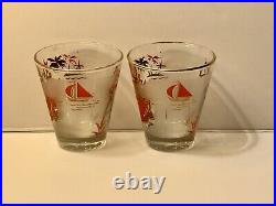 8 Vintage Libbey Caribbean Cruise Whiskey Glasses