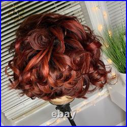 99j Burgundy Ombre Colored Short Bob Human Hair Wigs Deep Wave Lace Front Wigs