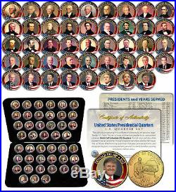ALL 45 United States PRESIDENTS Full Coin Set 24K Gold Plated DC Quarters with Box