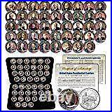 ALL 46 United States PRESIDENTS Full Coin Set Colorized DC Quarters withBox & COA