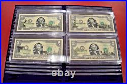 ALL 50 STATES $2 Dollar Bill Collection In Hard Shell Cases-Uncirculated