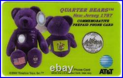 ALL 50 State Quarter Bears Bean Bag Toys, Coin, Flag Cplt Set #1-50 Phone Card