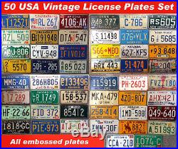 ALL 50 UNITED STATES VINTAGE LICENSE PLATE SET NUMBER TAG LOT USA RARE 1960s-90s